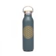 Picture 1/2 -Flower of life Anthracite Stainless Steel Bottle 600 ml - Bodhi
