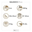 Kép 5/5 - WellTouch BALANCE II masszázságy -  76 cm - DarkBlue - Bodhi