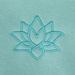 Kép 3/6 - Polár jógatakaró ASANA Lotus hímzéssel - világoskék - Bodhi