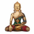 Kép 1/8 - Buddha réz szobor, többszínű, 30cm - Bodhi