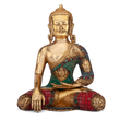 Kép 1/8 - Buddha réz szobor, többszínű, 30cm - Bodhi