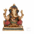Kép 7/8 - Ganesh réz szobor, többszínű, 20cm - Bodhi