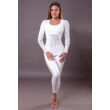 Picture 2/2 -White Vichy Long-Sleeved Yoga Top – Indi-Go