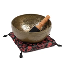 Kézzel készült tibeti hangtál, 5 Buddha gravírozással, 32 cm - Bodhi
