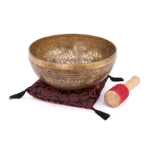 Kézzel készült tibeti hangtál, Élet Virága gravírozással, 23 cm