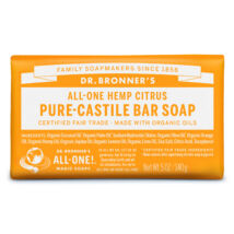 Dr. Bronner's Bio szilárd kasztíliai szappan - Citrus-narancs 140g