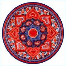 Mandala Ablakmatrica - Szerelem piros kék