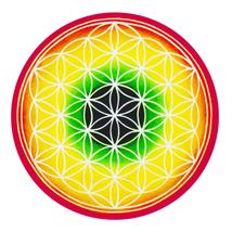 Mandala Ablakmatrica - Élet virága piros sárga piros