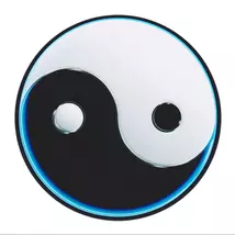 Mandala Ablakmatrica - Yin Yang fekete fehér
