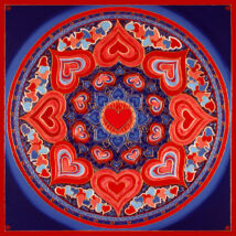 Mandala hűtőmágnes - Szeretet kék piros