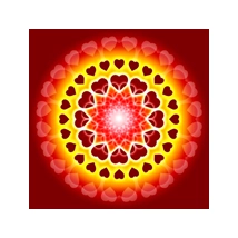 Mandala falikép - Szerelem sárga piros