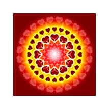 Mandala falikép - Szerelem sárga piros