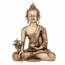 Buddha réz szobor, aranyszínű, 18cm - Bodhi