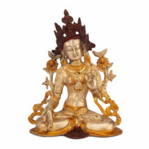 Tara réz szobor, aranyozott, 23cm - Bodhi