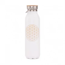 Fémkulacs - Élet Virága - Fehér - 600 ml  - Bodhi
