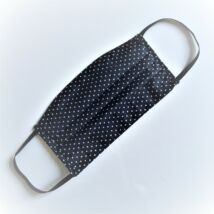 Textil, mosható, 2 rétegű szájmaszk - Fekete pöttyös