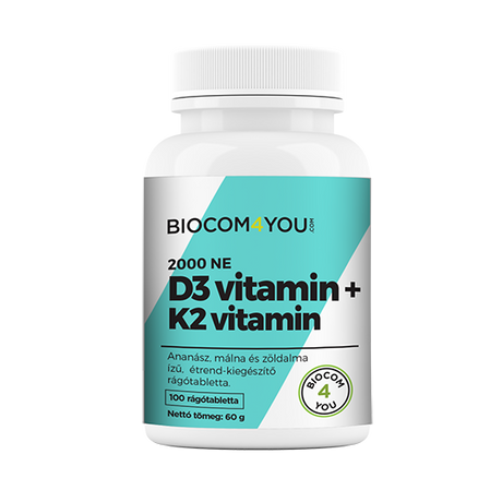 Vitamin D3 2000 IU+K2 100 tabletta - Biocom