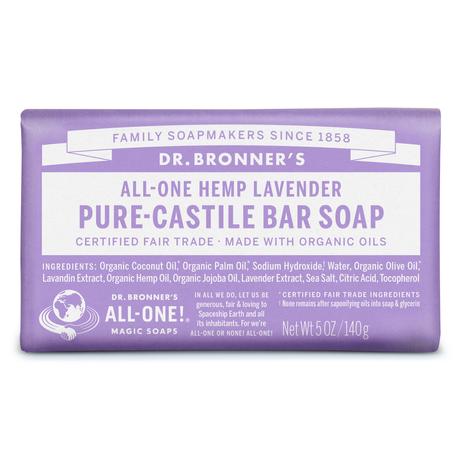 Dr. Bronner's Bio szilárd kasztíliai szappan - Levendula 140g