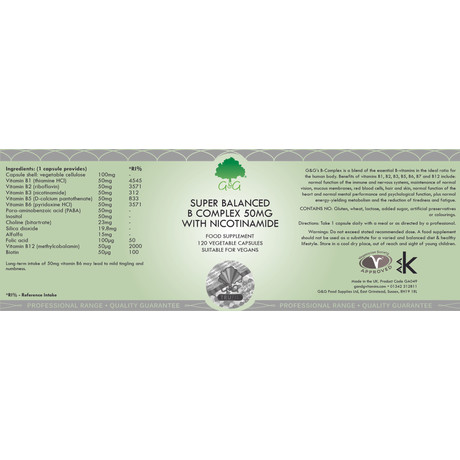 Vitamin B Complex 50mg With Nicotinamide 120 Capsules G G 23 90