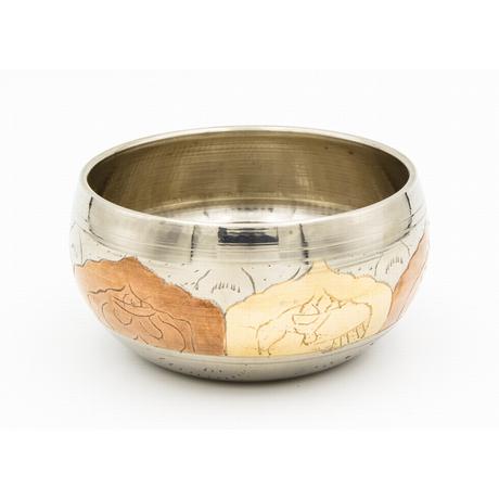 7 fémes, Buddha dombor mintás hangtál - 9,5 cm - Karma