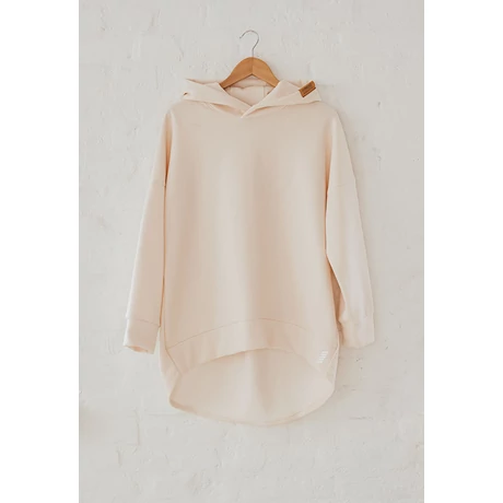 HOODED IKIGAI Kapucnis Pulóver - Cream - Patent Duo