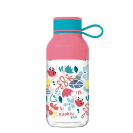 Kids Ice Flowers BPA mentes műanyag kulacs pánttal 430ml - Quokka