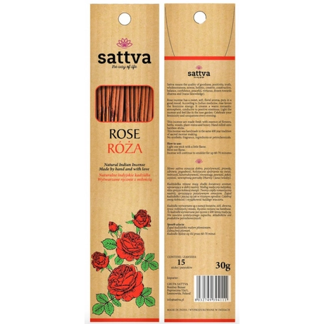Füstölő, rózsa 30g - Sattva Ayurveda