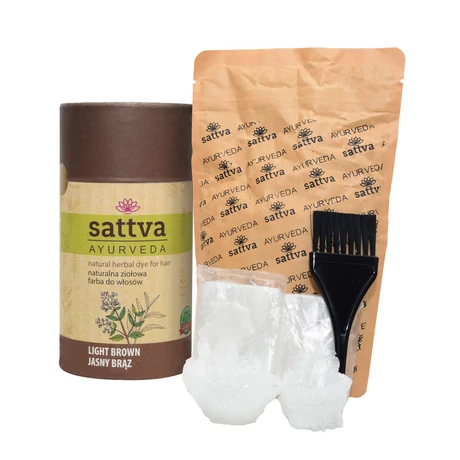 Henna - Természetes növényi hajszínező - világosbarna 150g - Sattva Ayurveda