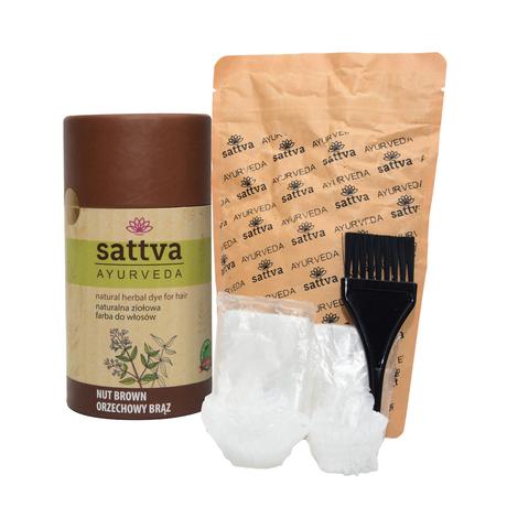 Henna - Természetes növényi hajszínező - dióbarna 150g - Sattva Ayurveda
