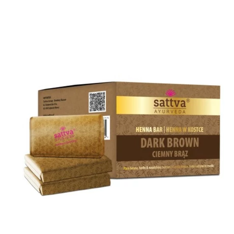 Henna bar - dark brown 240g (3X80g) - Sattva Ayurveda