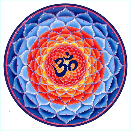 Mandala Ablakmatrica - Lótusz piros kék