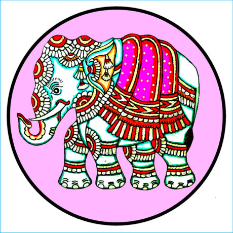 Mandala Ablakmatrica - Elefánt lila
