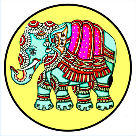 Mandala Ablakmatrica - Elefánt sárga
