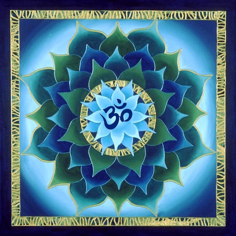 Mandala hűtőmágnes - Kék lótusz