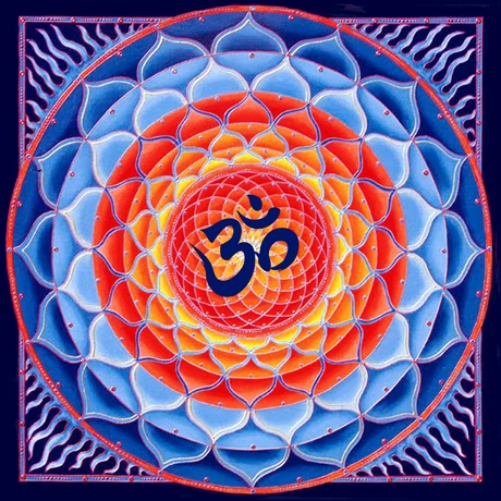 Mandala hűtőmágnes - Om lótusz