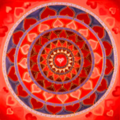 Mandala hűtőmágnes - Szeretet piros