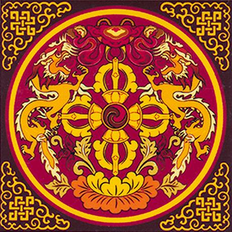 Mandala hűtőmágnes - Tibeti kereszt