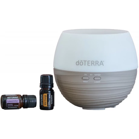 Petal™Diffuser kit, illóolaj párologtató 5ml vadnarancs és 5ml levendula illóolajokkal - DoTERRA