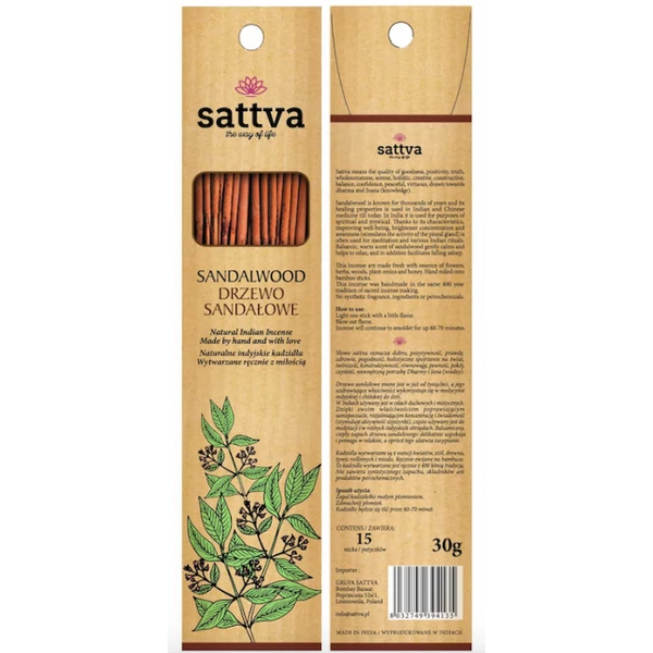 Füstölő, szantál 30g - Sattva Ayurveda
