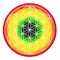 Mandala Ablakmatrica - Élet virága piros sárga piros