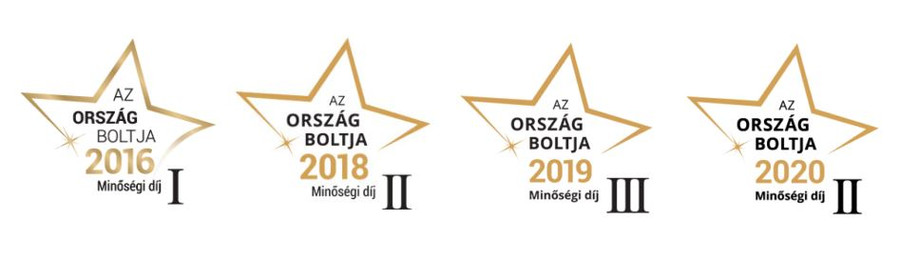 A Yoga Bazaar Ország Boltja díjai 2016-ból, 2018-ból, 2019-ből és 2020-ból